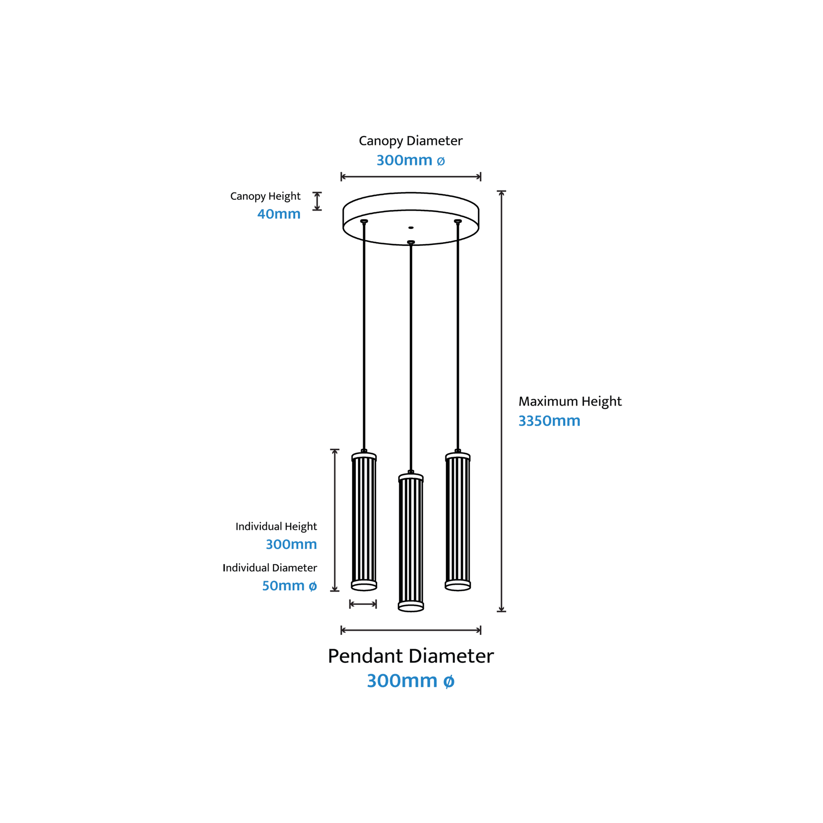 Charm Acrylic Fluted Pendant Light gallery detail image