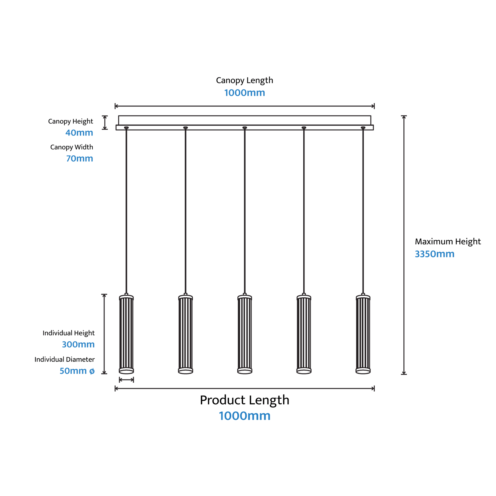 Charm Acrylic Fluted Pendant Light gallery detail image