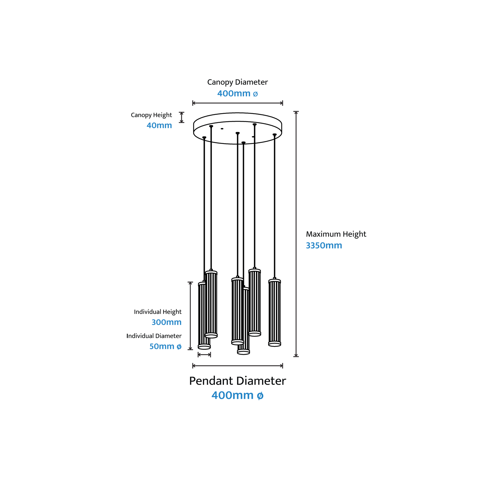 Charm Acrylic Fluted Pendant Light gallery detail image