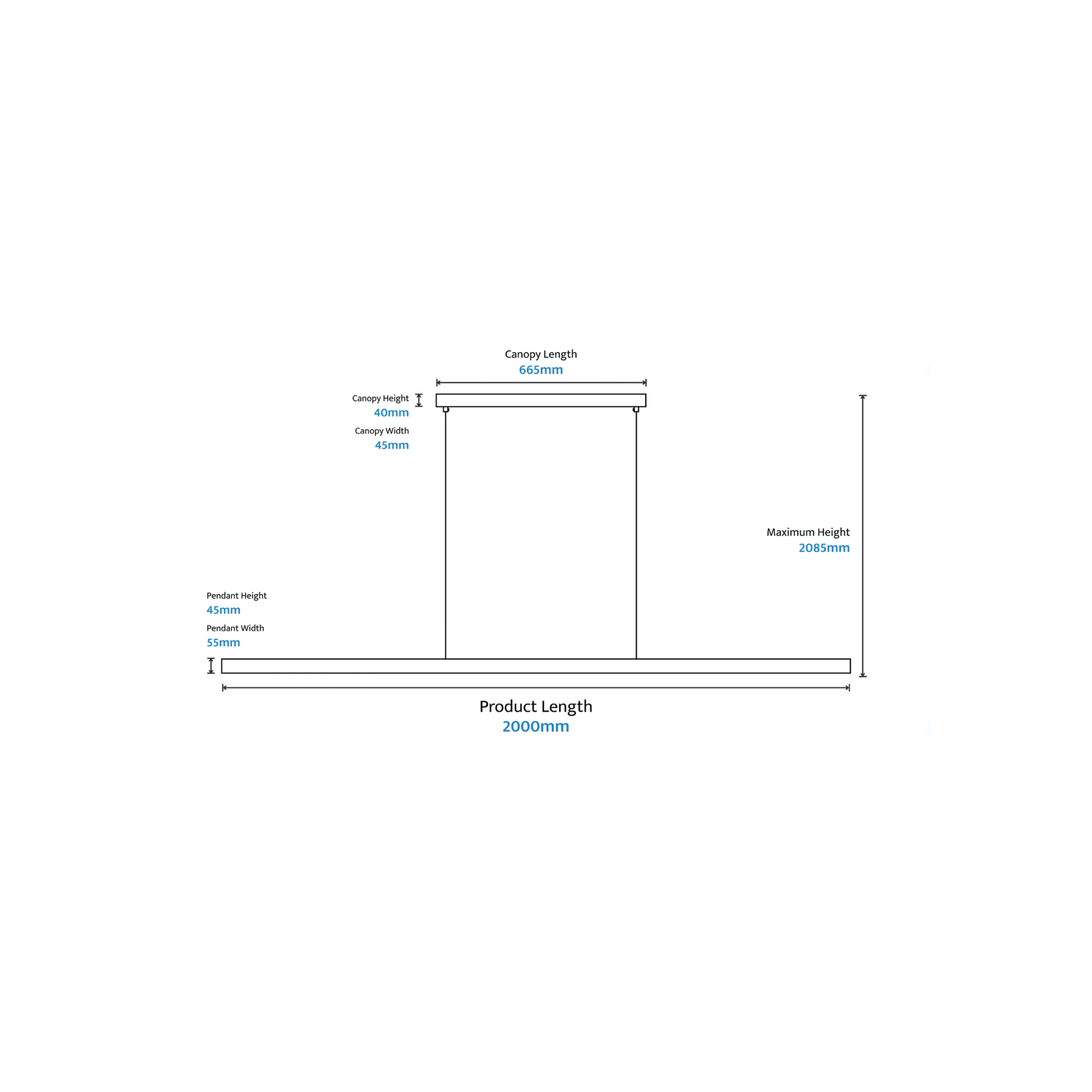 Avocent Ash Timber LED Linear Pendant Light gallery detail image