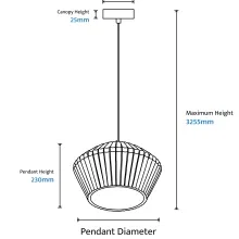 Munia Fluted Gypsum Customisable Light gallery detail image