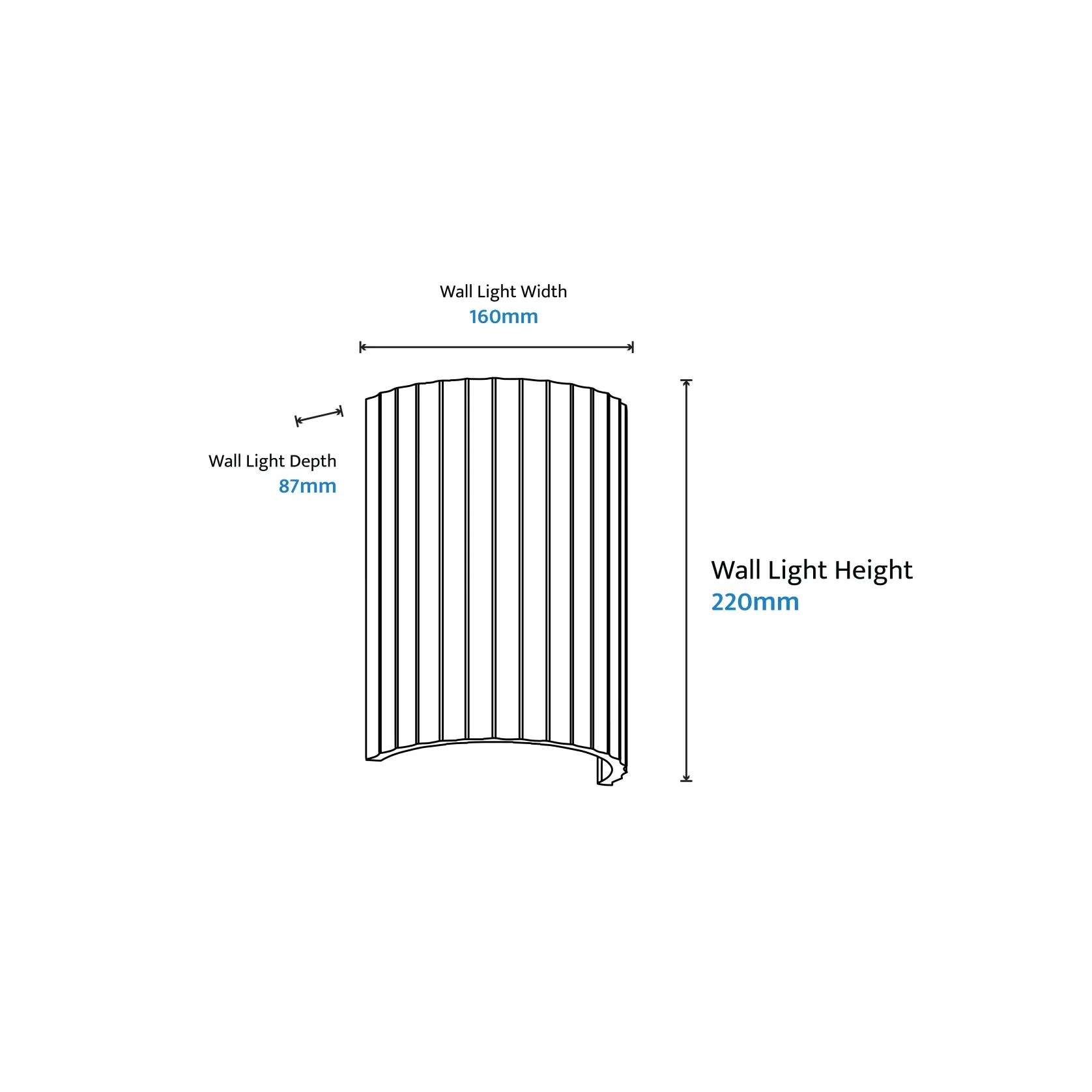 Munia Fluted Gypsum Customisable Light gallery detail image