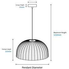 Rachis Textured Dome Shaped Pendant Light gallery detail image