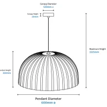 Rachis Textured Dome Shaped Pendant Light gallery detail image