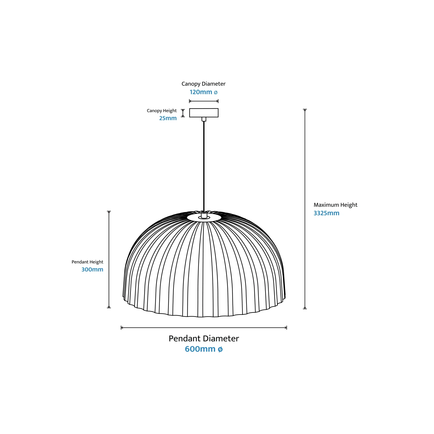 Rachis Textured Dome Shaped Pendant Light gallery detail image