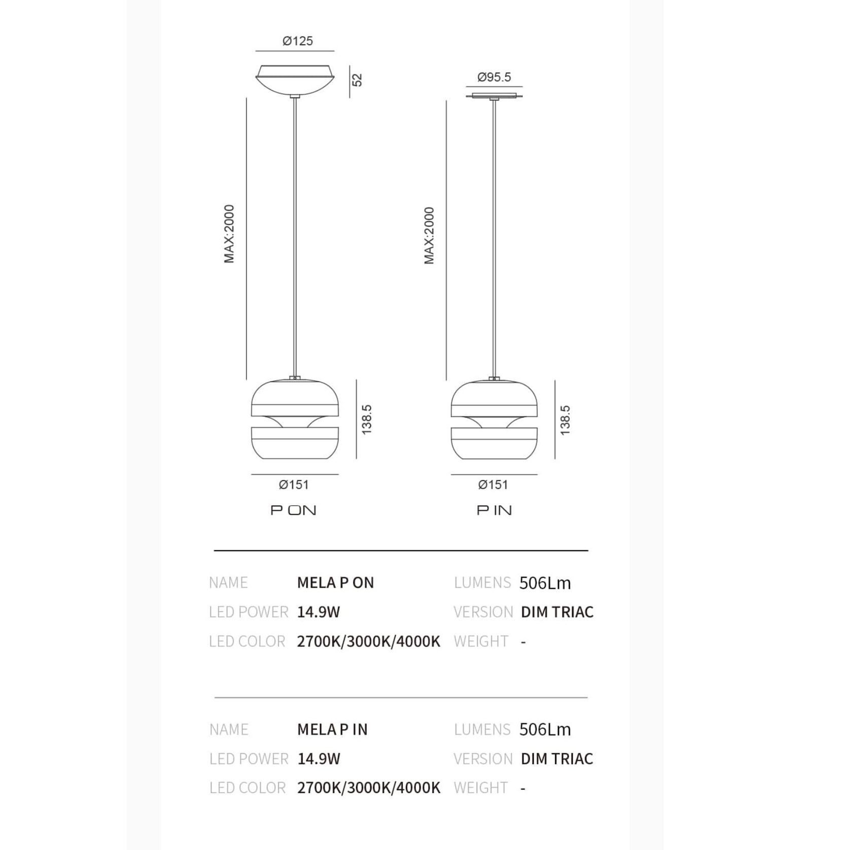 MELA P | Ceiling Light | Pendant gallery detail image