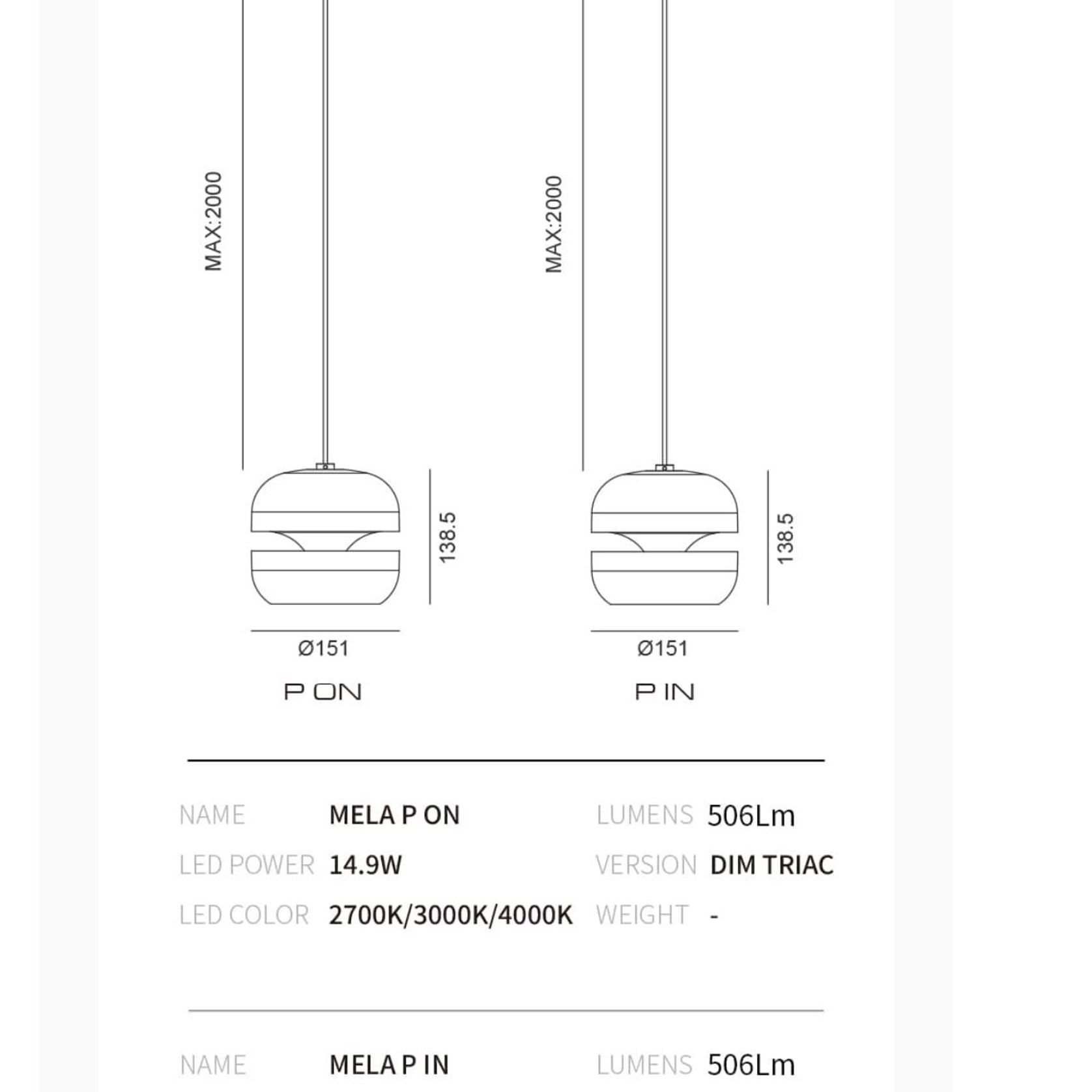 MELA P | Ceiling Light | Pendant gallery detail image