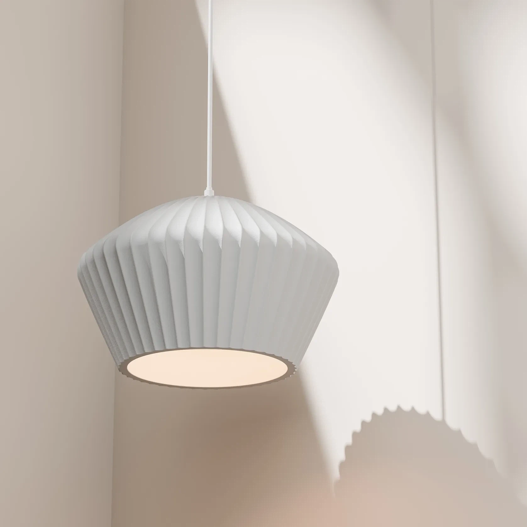 Munia Fluted Gypsum Customisable Light gallery detail image