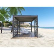 Louvred Pergola Louvre Roof Shutter Wall Dark Grey gallery detail image