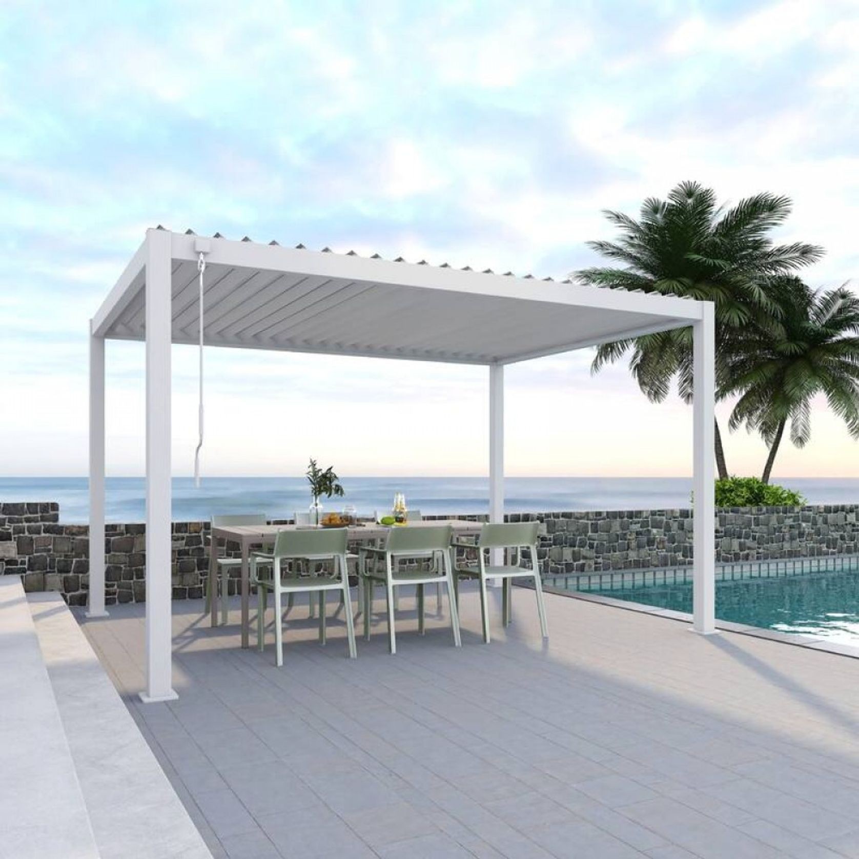 Louvred Pergola Louvre Roof White | DTP-LR0304-WH gallery detail image