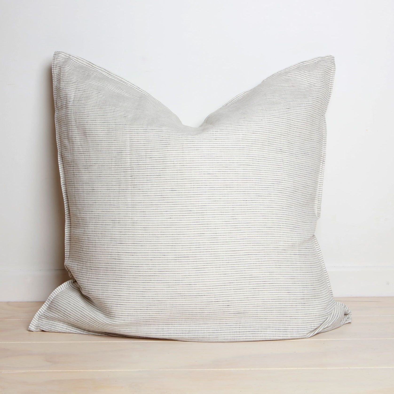 100% French Flax Linen Euro Pillowcase - Charcoal gallery detail image