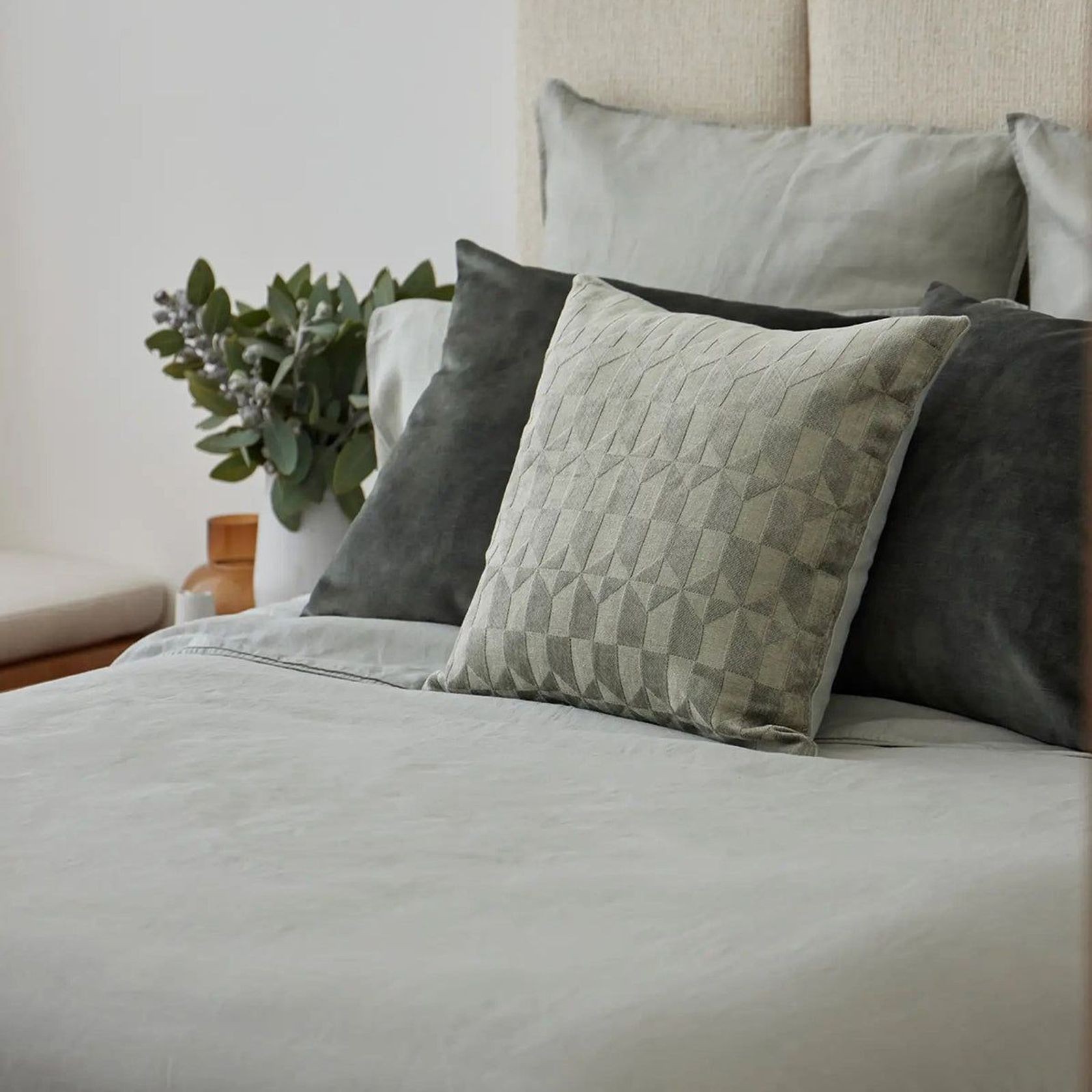 Ravello Pillowcase Pair - Sage | Standard, King, or Euro Size gallery detail image