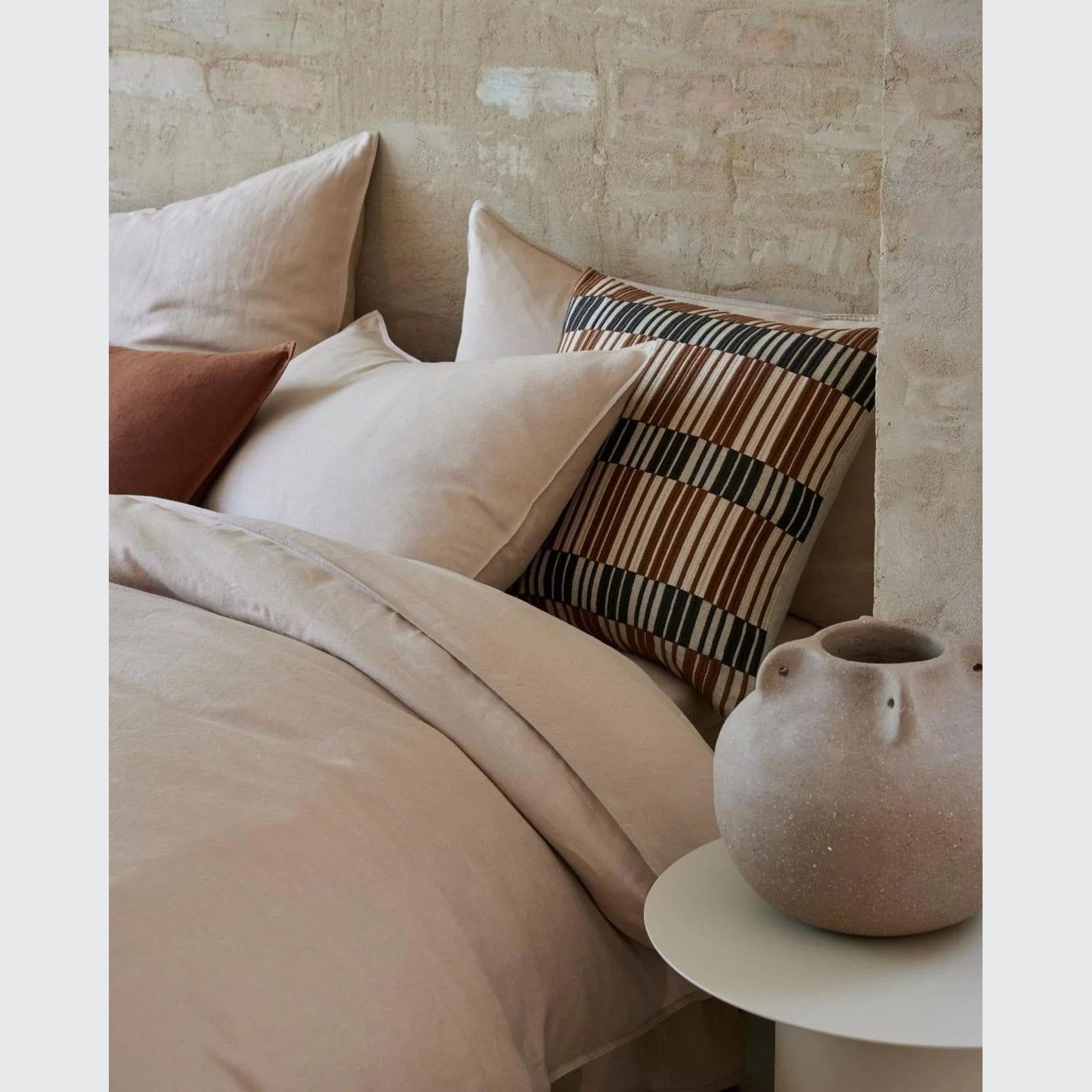 Ravello Pillowcase Pair - Shell | Standard, King or Euro Size gallery detail image