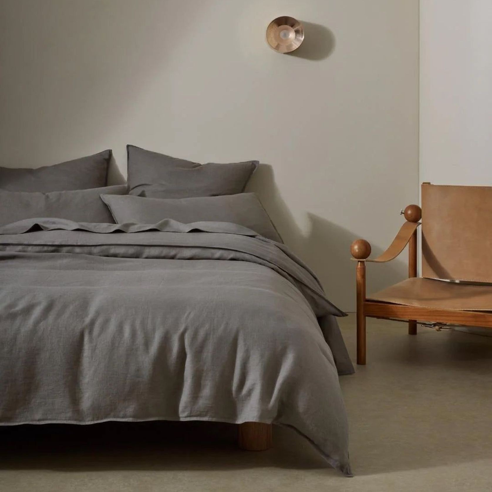 Ravello Pillowcase Pair - Charcoal | Standard, King or Euro Size gallery detail image