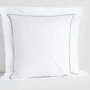 Cotton Percale Pillow Cases with Piping gallery detail image