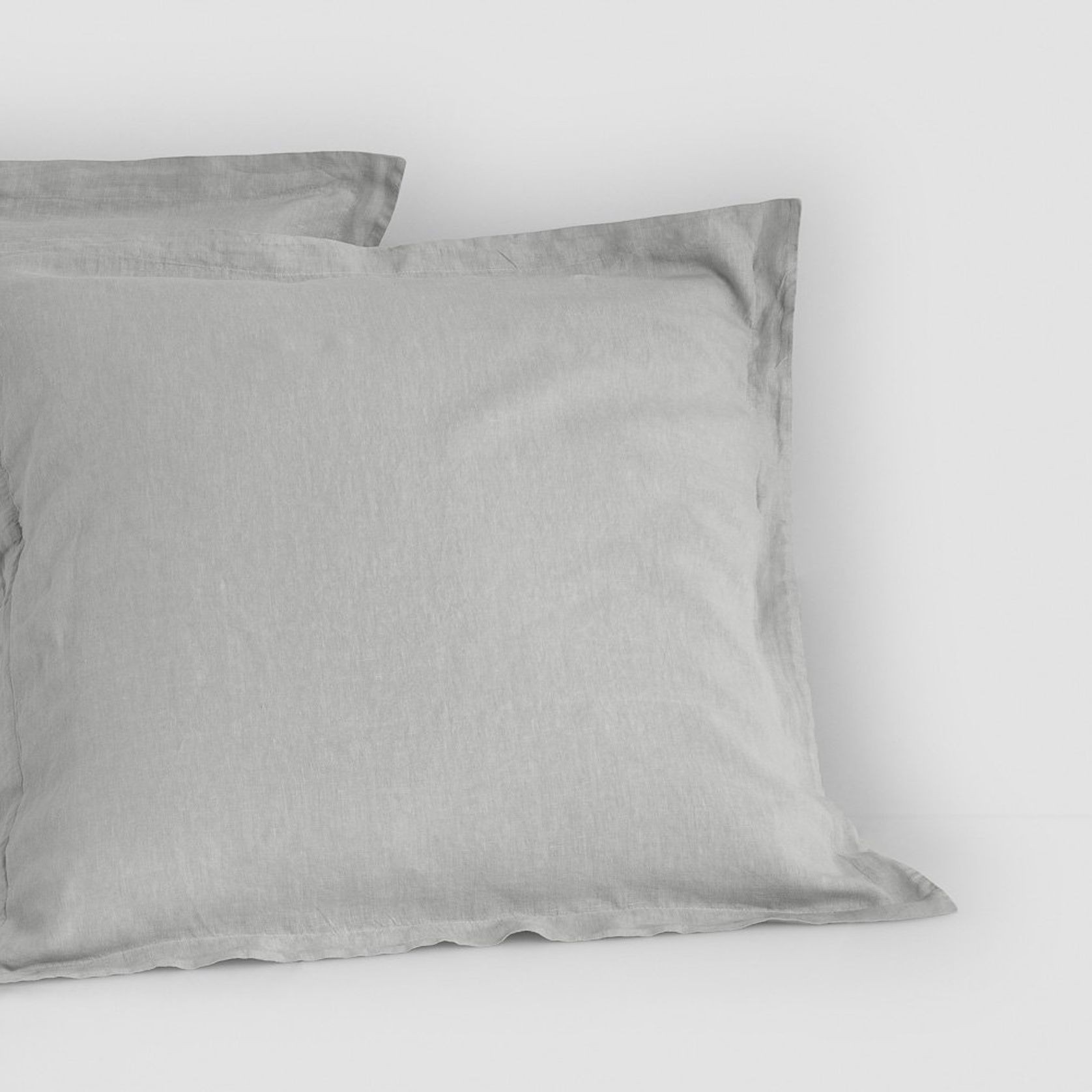 Linen Pillow Cases Stone Standard Pair gallery detail image