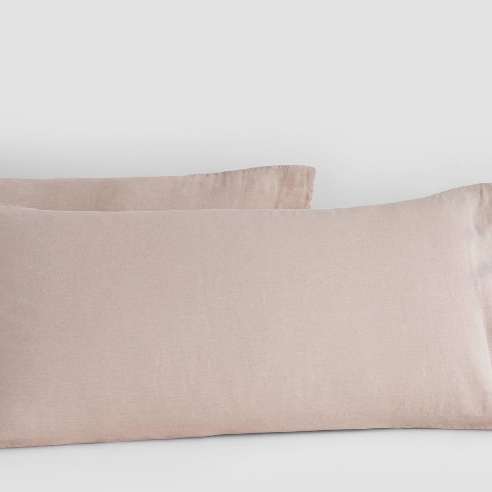 Linen Pillow Cases Stone Standard Pair gallery detail image