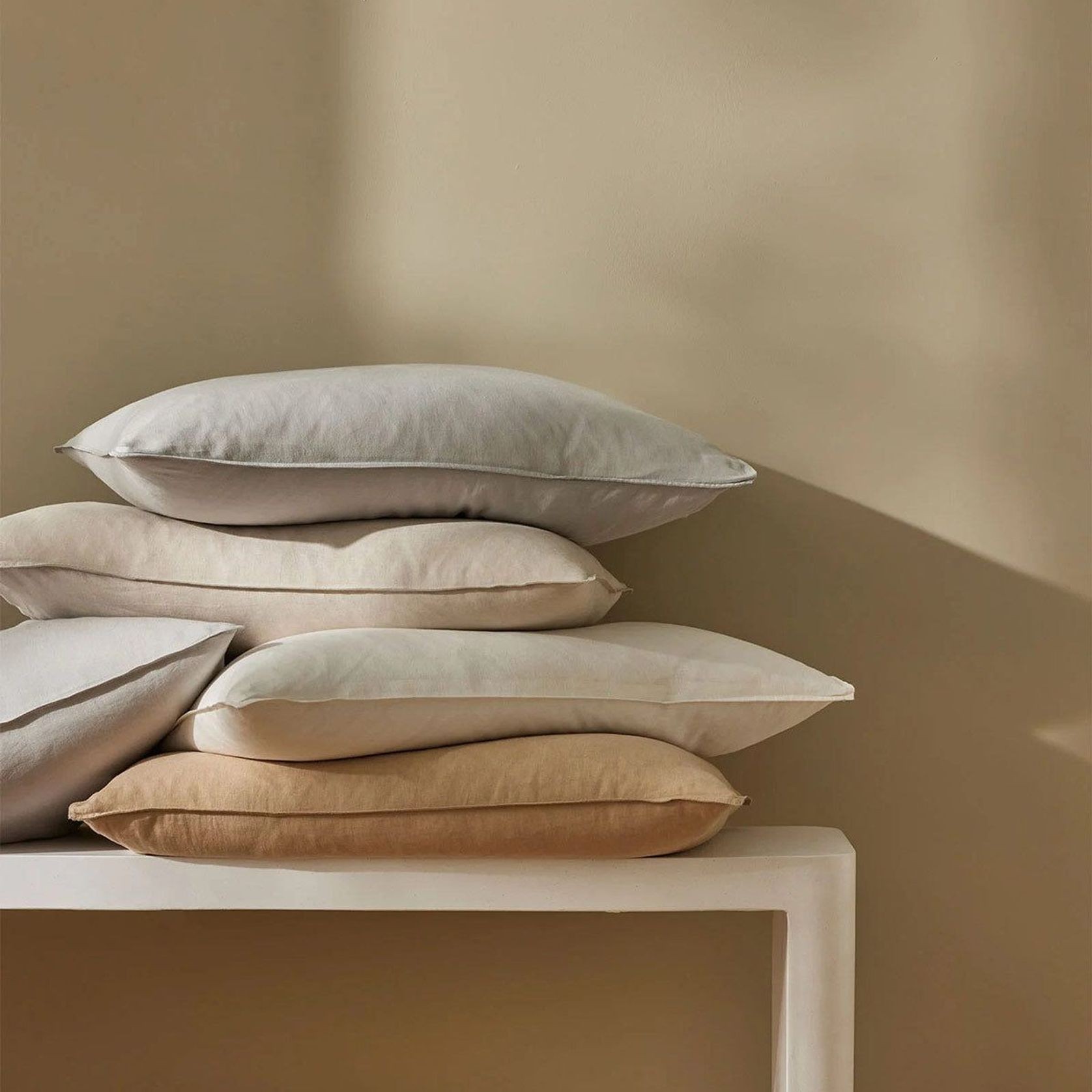 Ravello Pillowcase Pair - Shell | Standard, King or Euro Size gallery detail image
