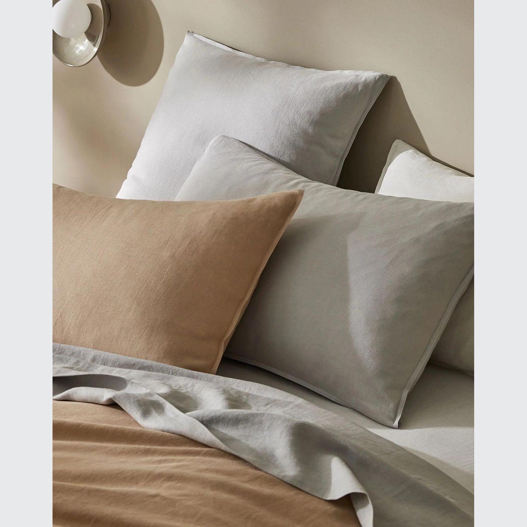 Ravello Pillowcase Pair - Silver | Standard,  King or Euro Size gallery detail image