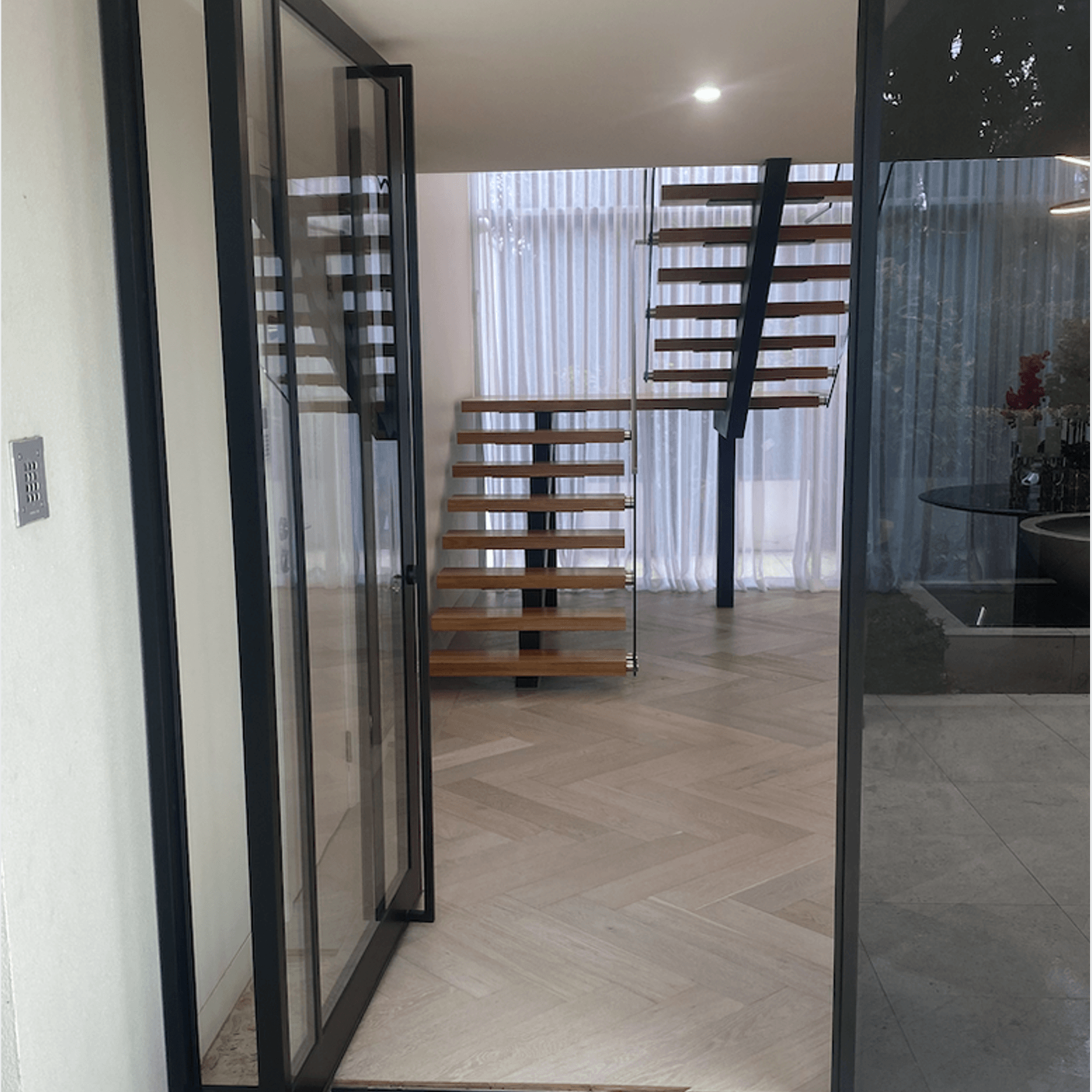 Steel Frame Glass Pivot Doors - Galvanised FPS50 gallery detail image