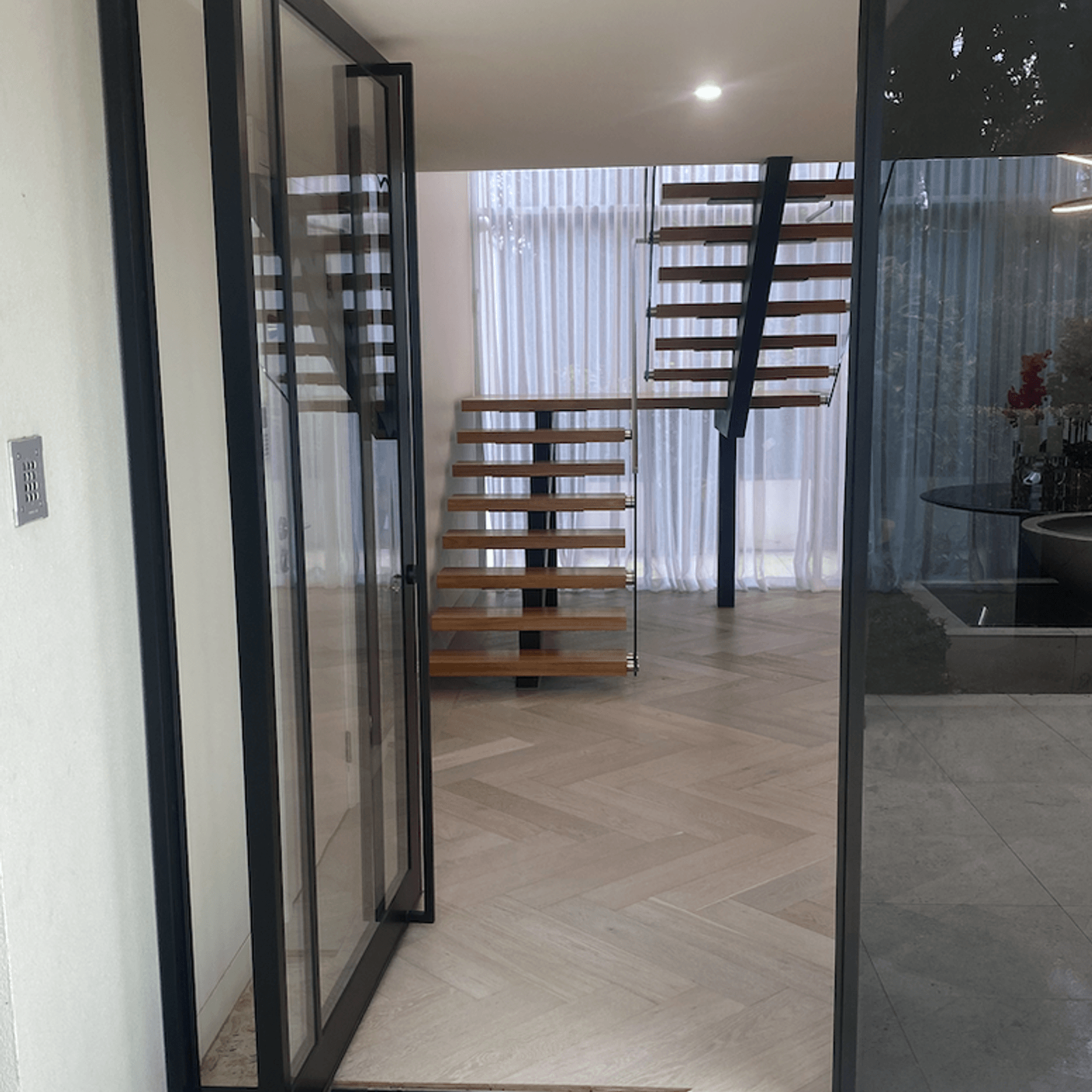 Steel Frame Glass Pivot Doors - Galvanised FPS50 gallery detail image