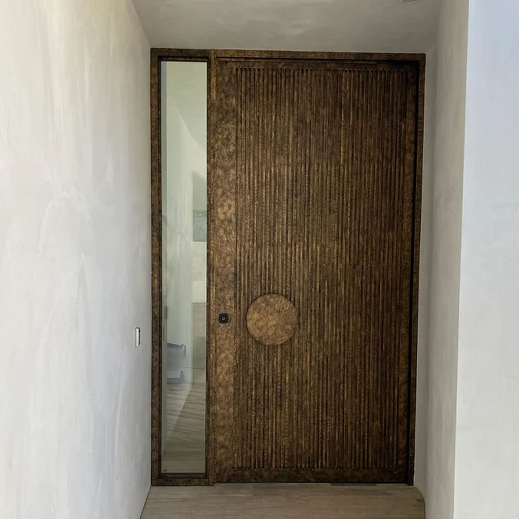 Iron Batten Pivot Entry Doors - Galvanised gallery detail image