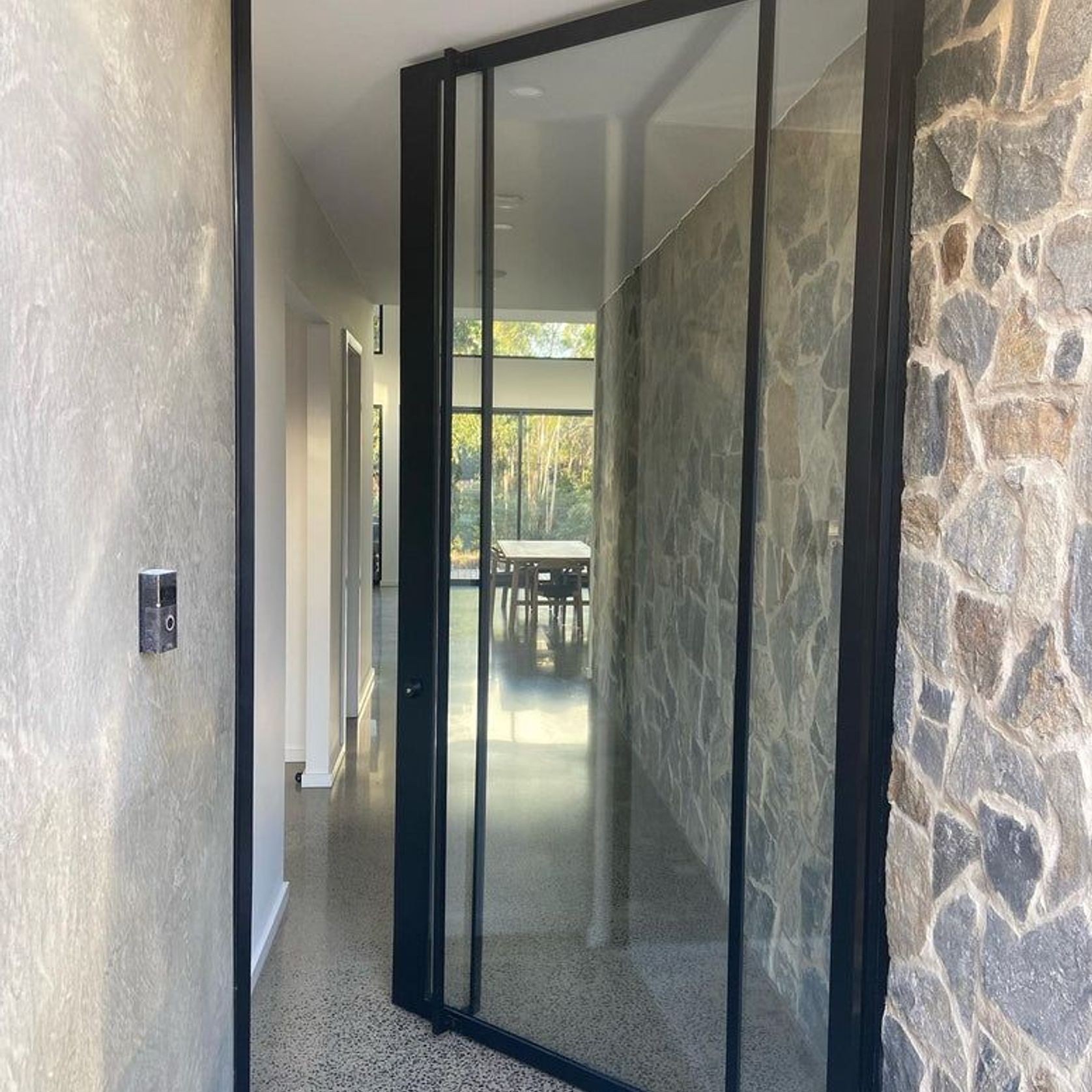 Steel Frame Glass Pivot Doors - Galvanised FPS50 gallery detail image