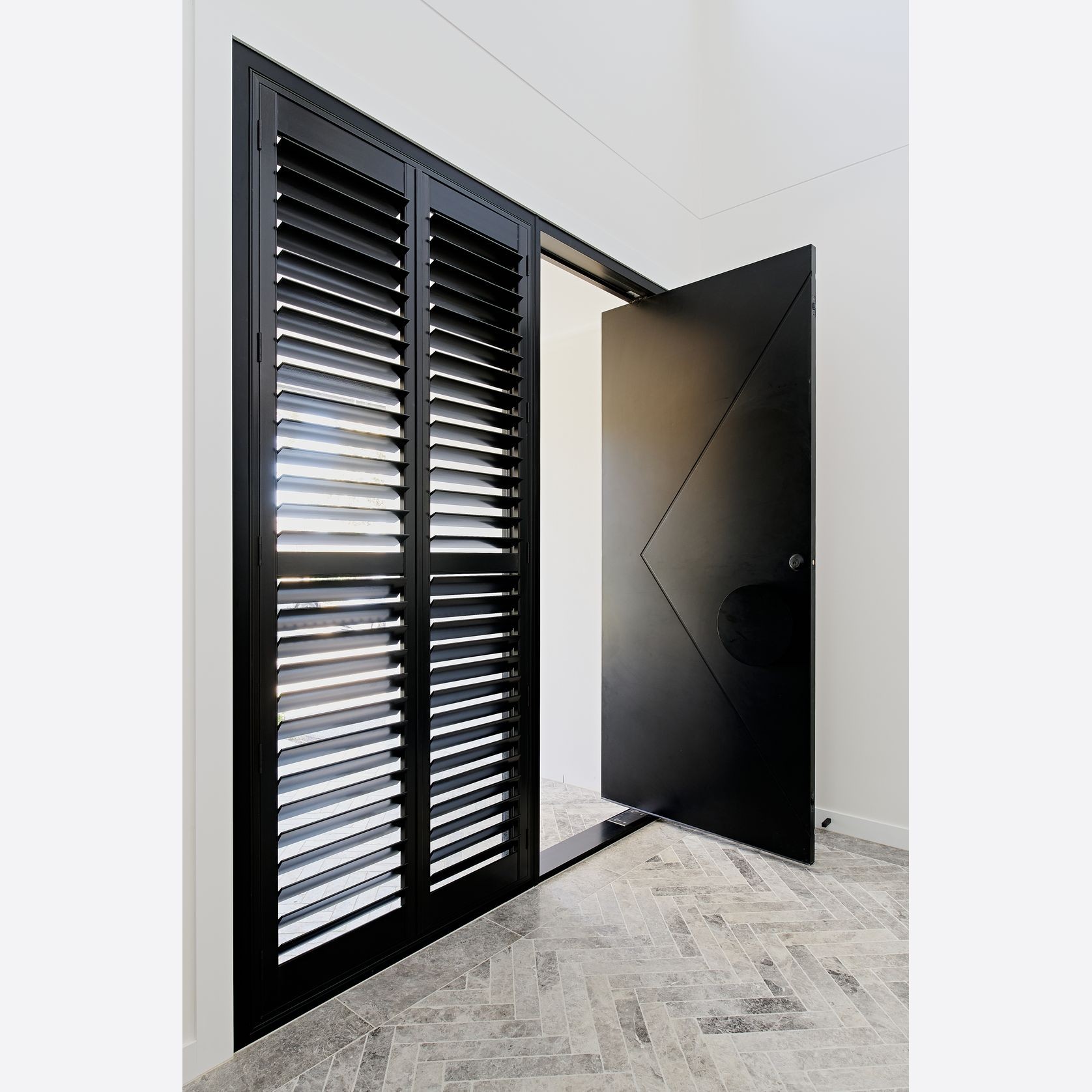 Iron Pivot Entry Doors - Galvanised FWA50 gallery detail image