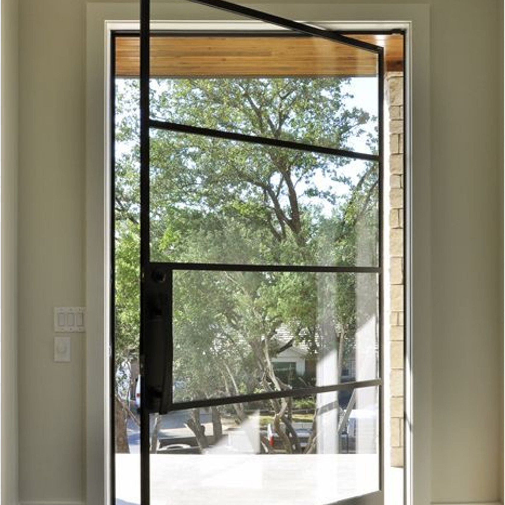 Steel Frame Glass Pivot Doors - Galvanised FPS50 gallery detail image