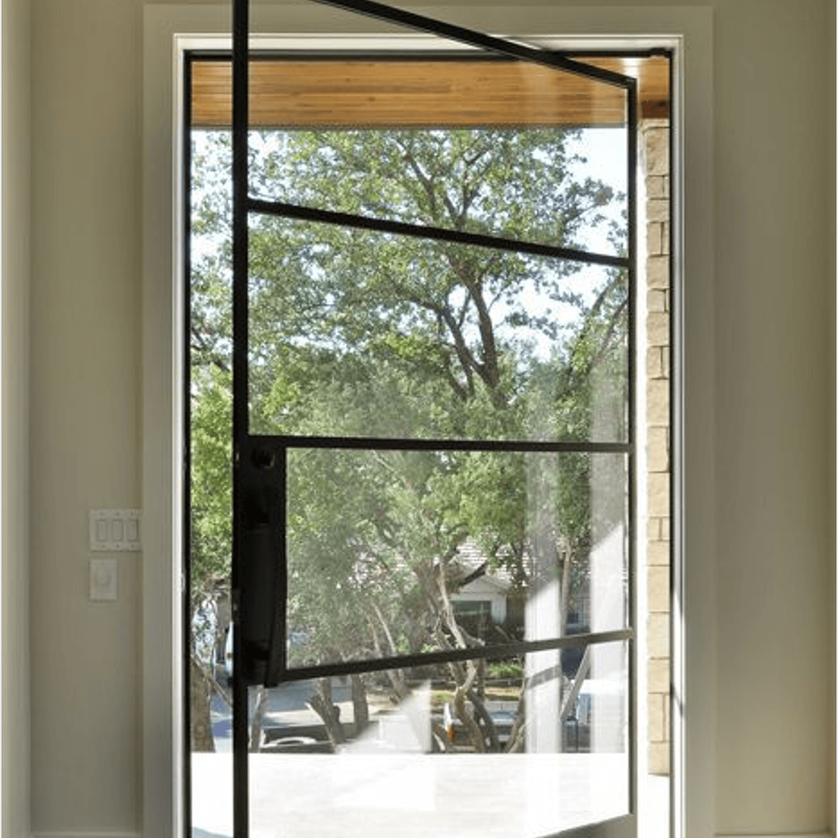 Steel Frame Glass Pivot Doors - Galvanised FPS50 gallery detail image