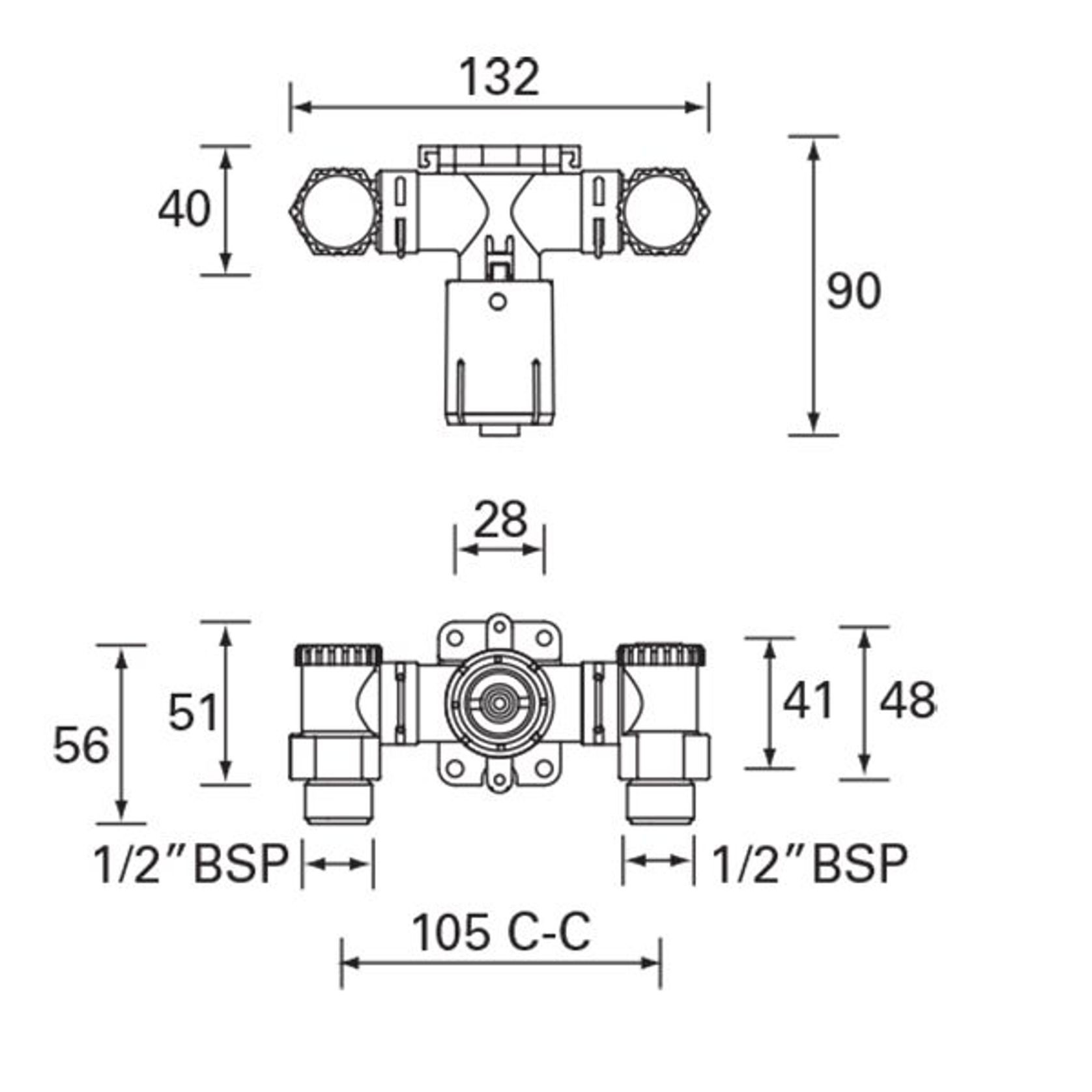 Designer '86 Feltonmix™ Mixing Valve Equal H/P (Pink) gallery detail image