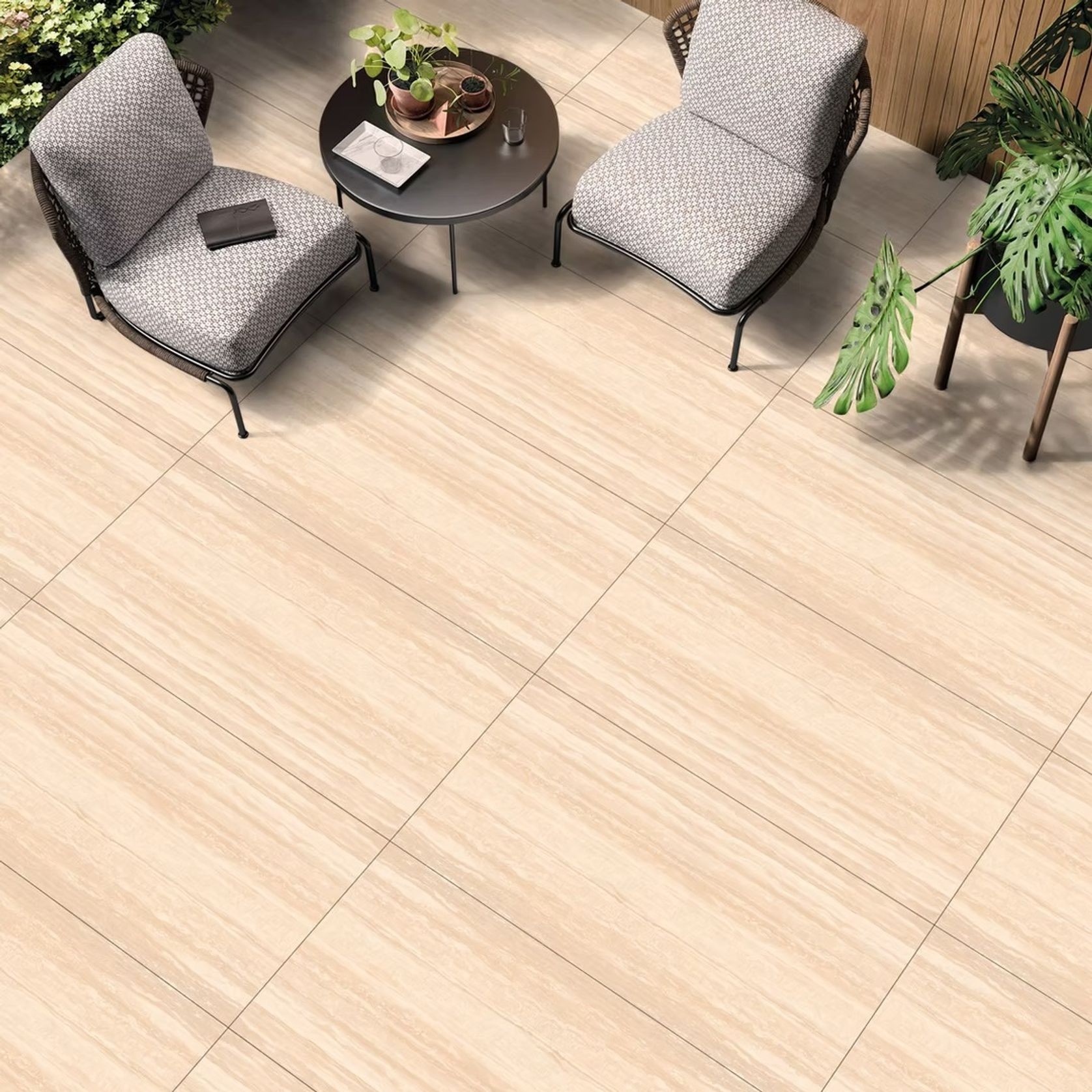 Beige Travertine Porcelain | Pavers gallery detail image