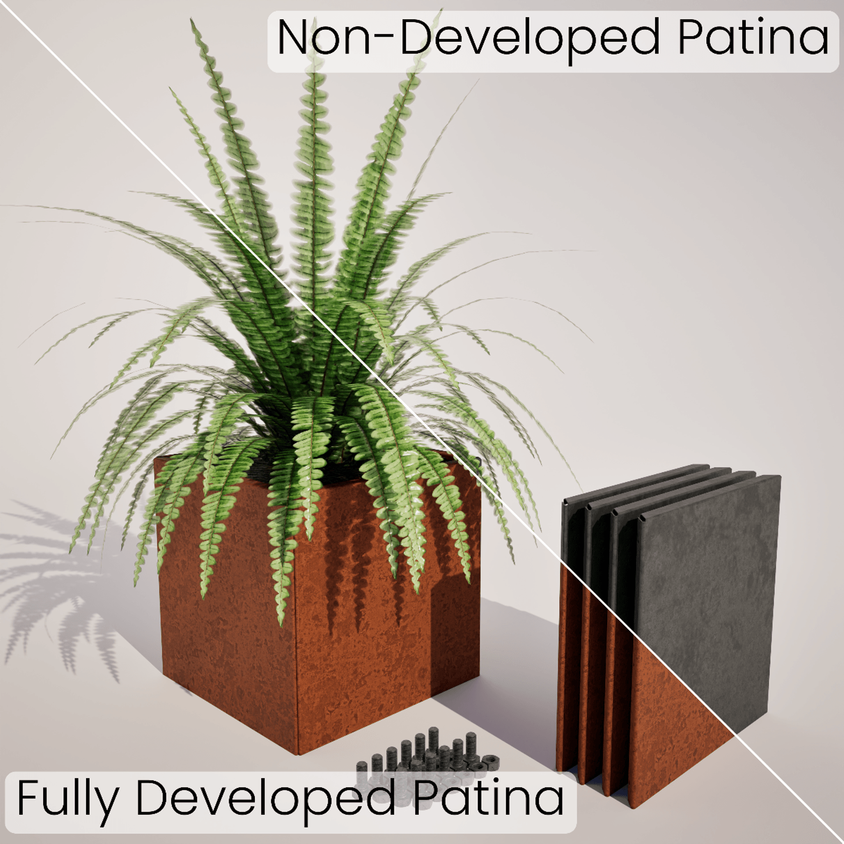 High Corten Steel Planter Boxes gallery detail image