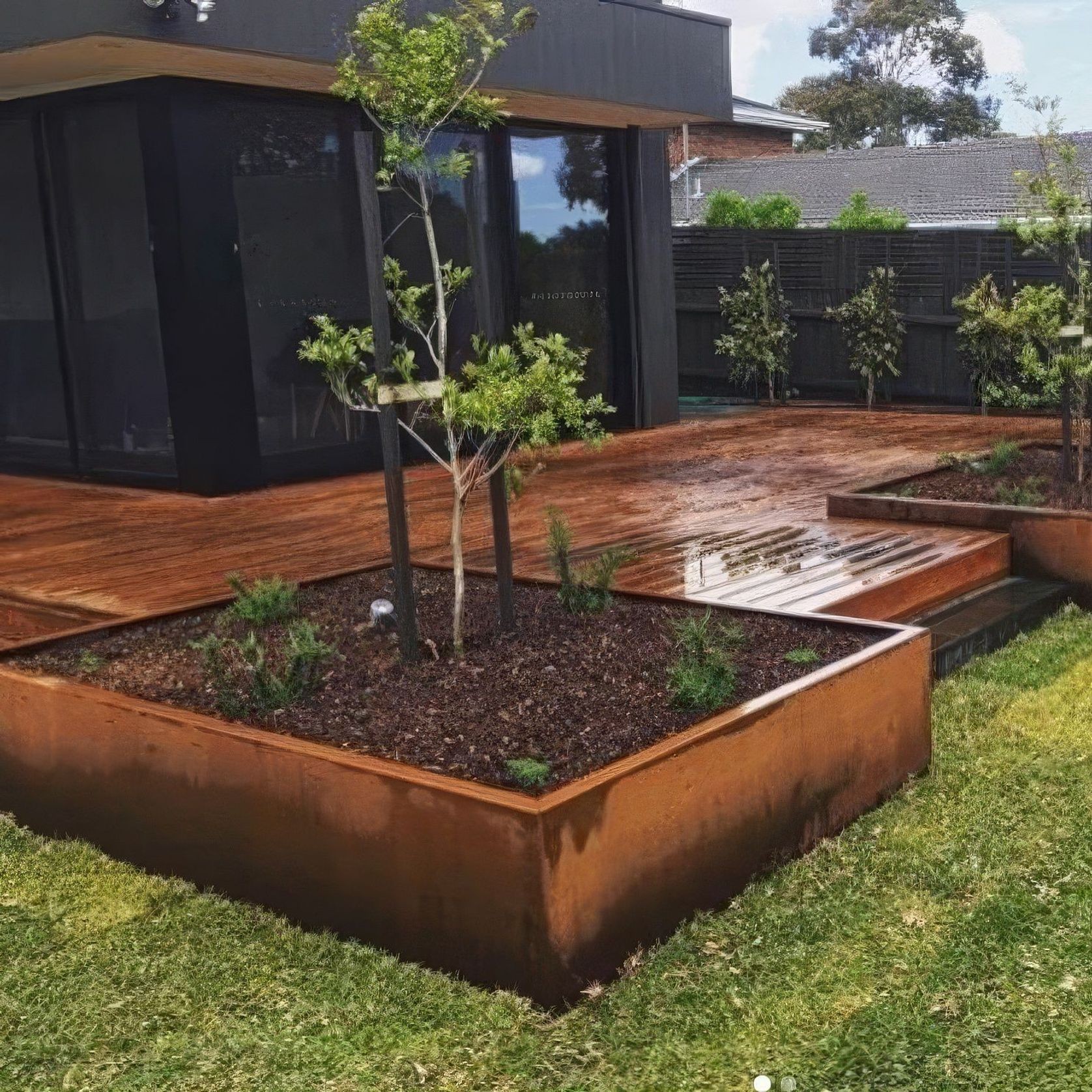 Corten Panels For Custom Planters – 400mm High gallery detail image
