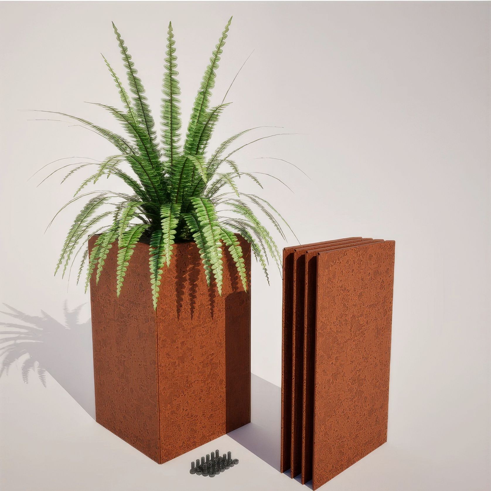 Privacy Planters - Flatpack Corten Steel 700mm High gallery detail image
