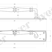 Iver Sarlat Door Pull Handle on Backplate Polished Nickel 380mm x 65mm 9348 gallery detail image
