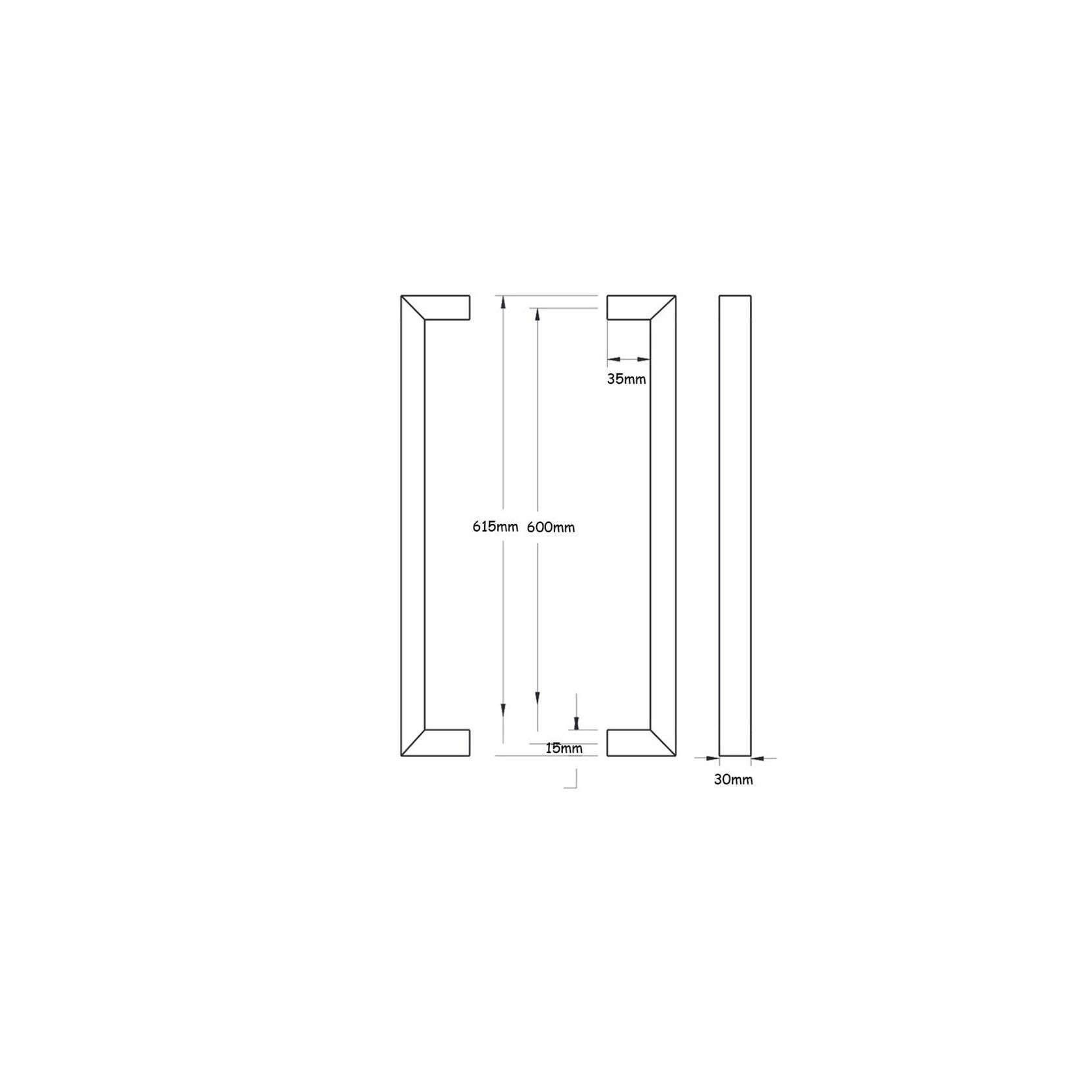 Lockwood Entrance Pull Handle 600mm Pair 143X600SSS gallery detail image