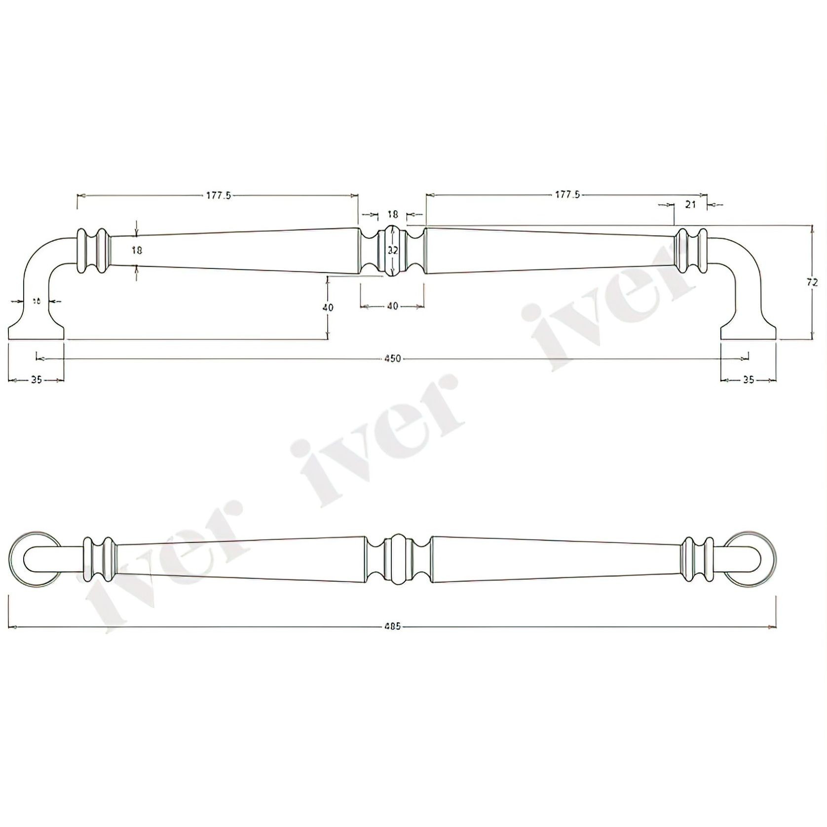 Iver Sarlat Pull Handle Concealed Fix gallery detail image