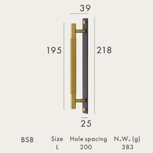 Luxe Doorware - Toorak Door Pull - Handle with Back Plate - Black and Brass gallery detail image
