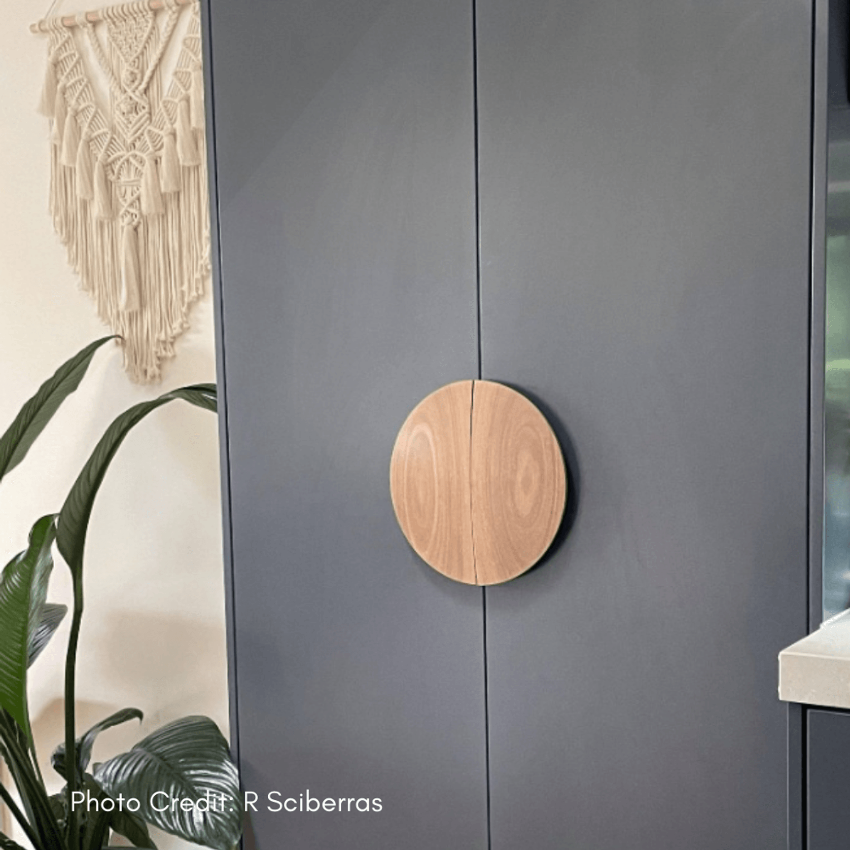 Curved Half-Moon - Timber Door Handle - TDH001 gallery detail image