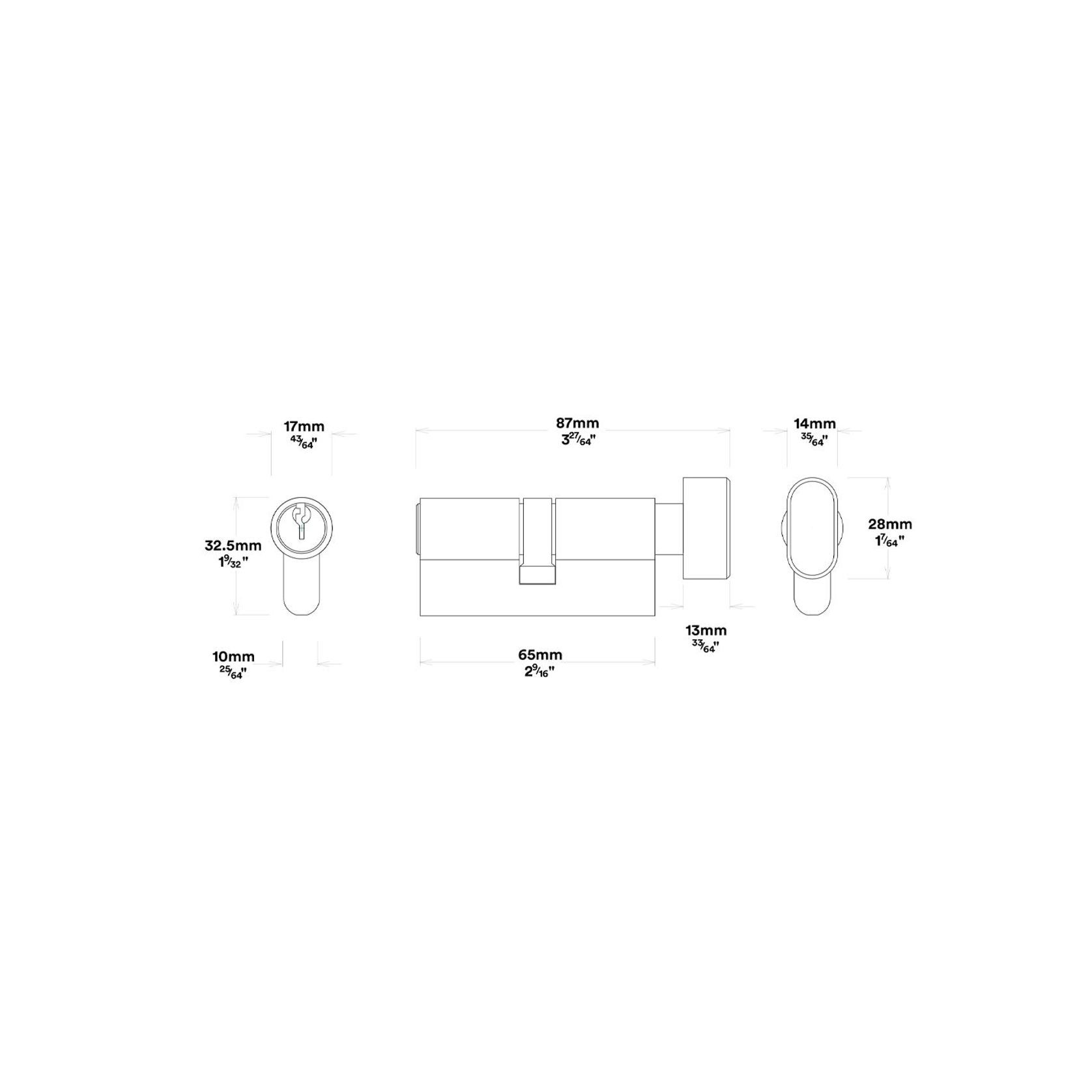 Iver Berlin Door Pull Handle Entrance Kit Key/Turn gallery detail image