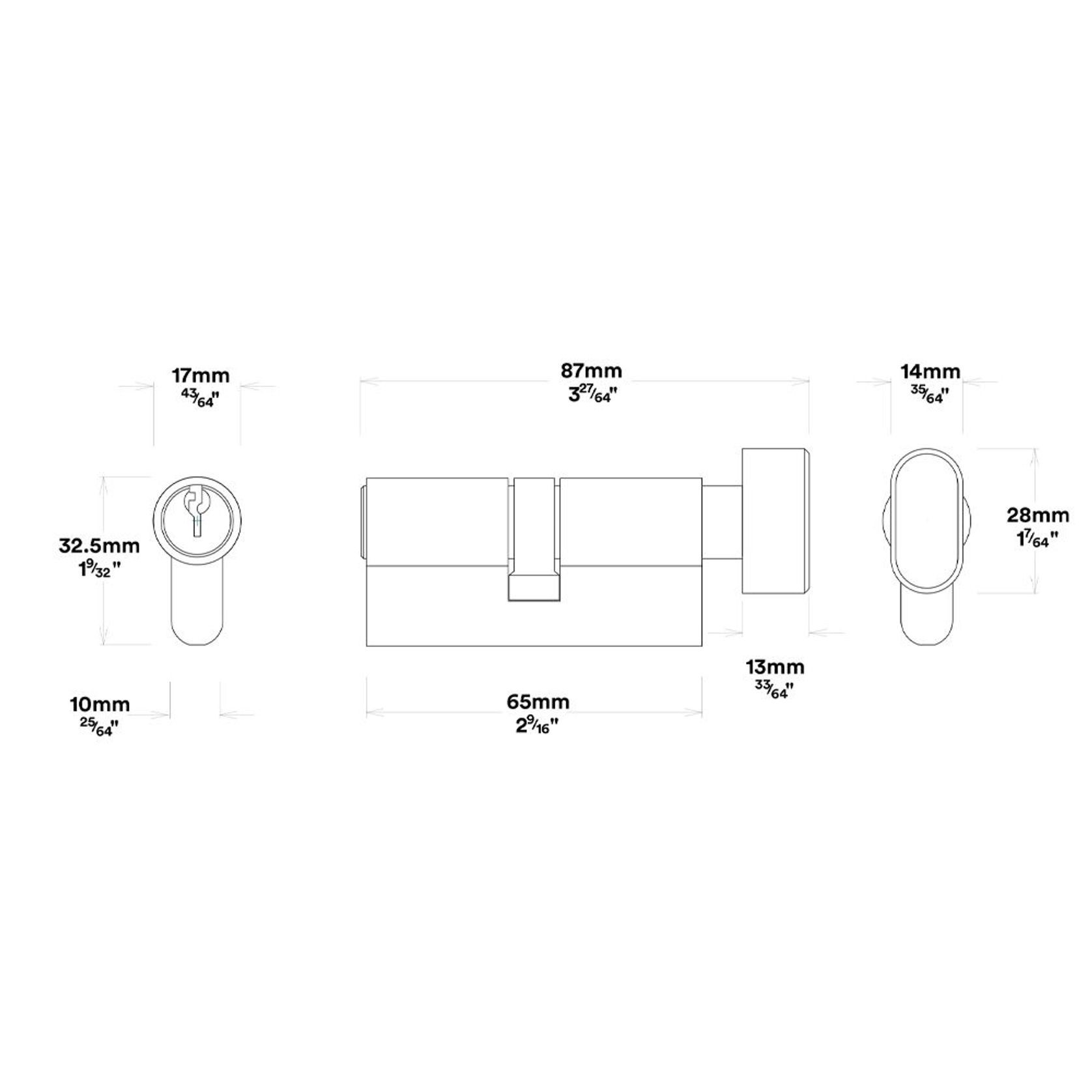 Iver Berlin Door Pull Handle Entrance Kit Key/Turn gallery detail image
