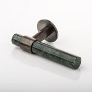 Joseph Giles - Collett Solid Brass & Marble Door Lever Handle With Round Rose gallery detail image