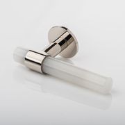 Joseph Giles - Collett Solid Brass & Marble Door Lever Handle With Round Rose gallery detail image