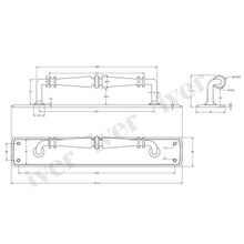 Iver Sarlat Door Pull Handle on Backplate 380mm x 65mm Brushed Brass 4501 gallery detail image