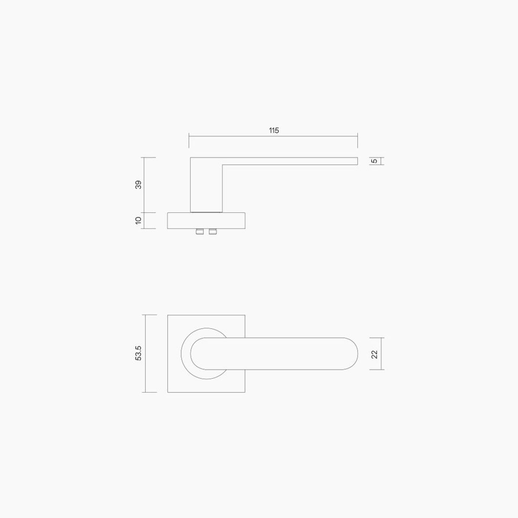 Square Rose Leverset #30 B1130MBLK gallery detail image