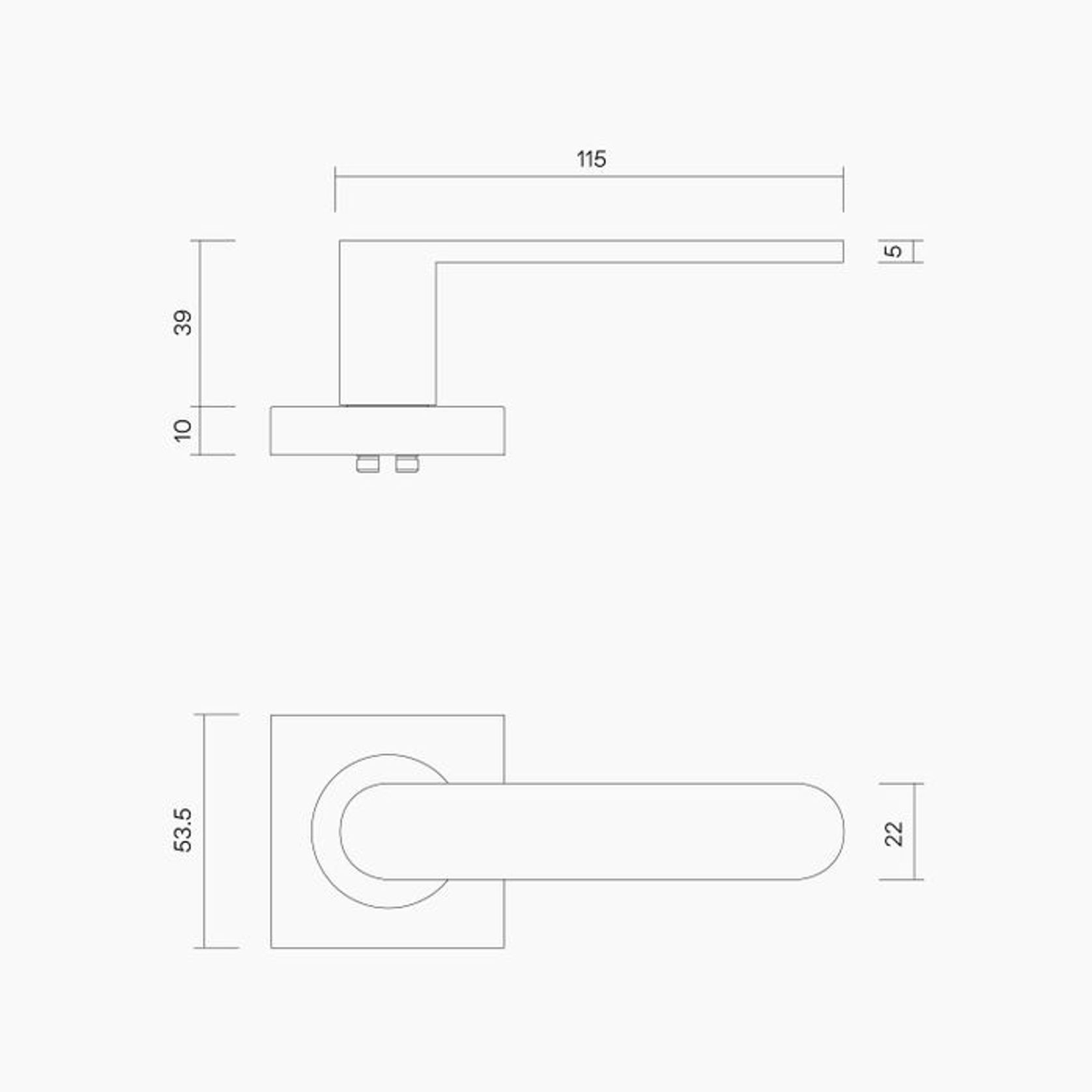 Square Rose Leverset #30 B1130MBLK gallery detail image