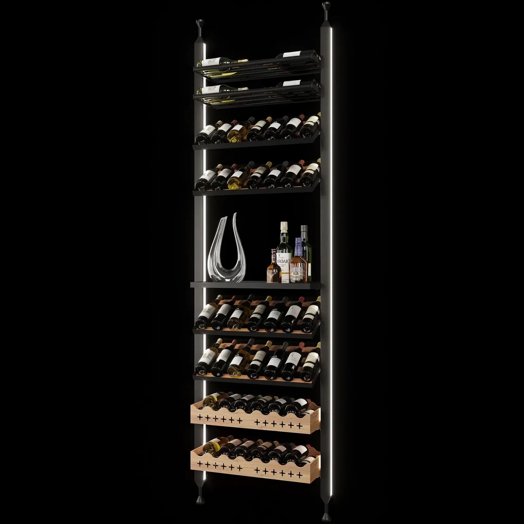 Photo inspiration: Visual Reference: Lumi Nexus Modular Wine Display System
