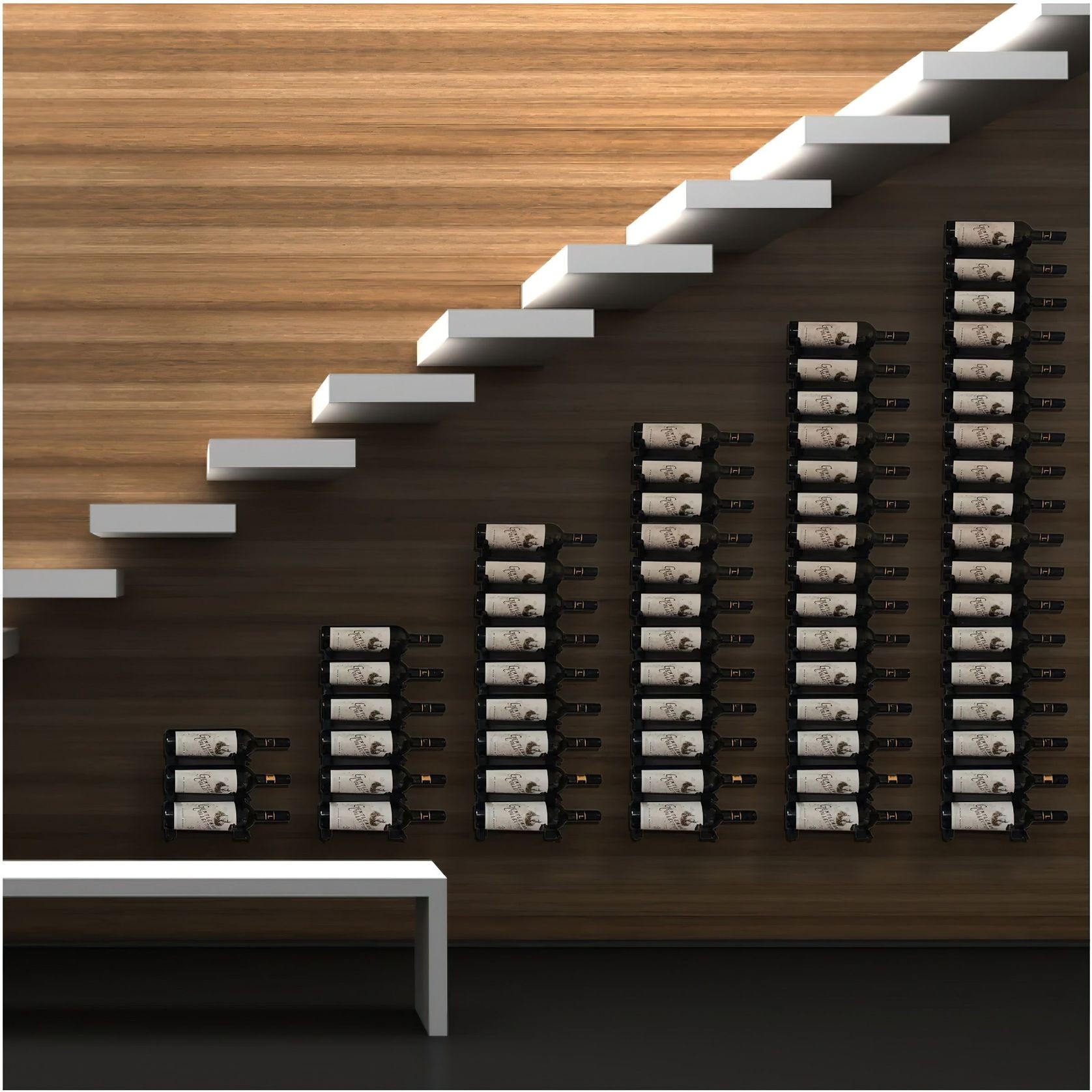 Wall Mounted Metal Rail Wine Racks gallery detail image