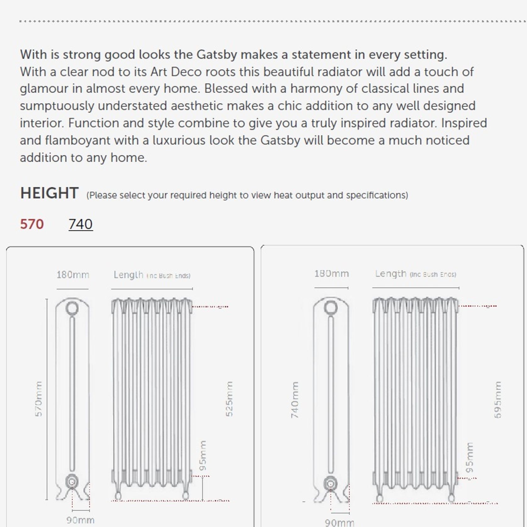 Paladin Gatsby Cast Iron Radiator (5~12 sections) gallery detail image
